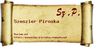 Szeszler Piroska névjegykártya